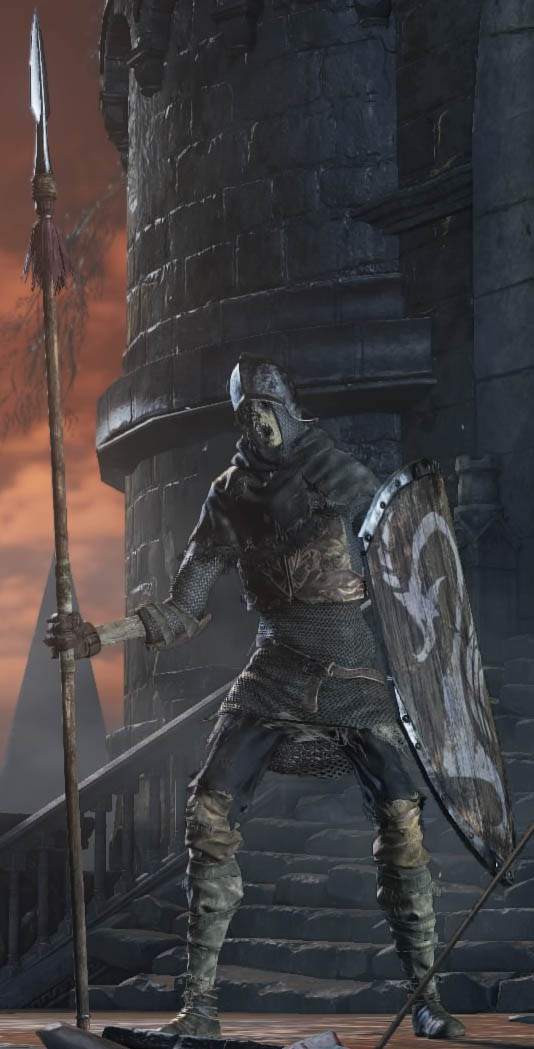 Dark Souls III Полый солдат с копьём и щитом