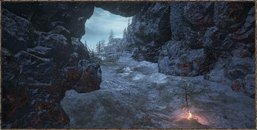 Dark Souls III: Ashes of Ariandel Костёр - Пещера подвесных мостов  (Rope Bridge Cave)