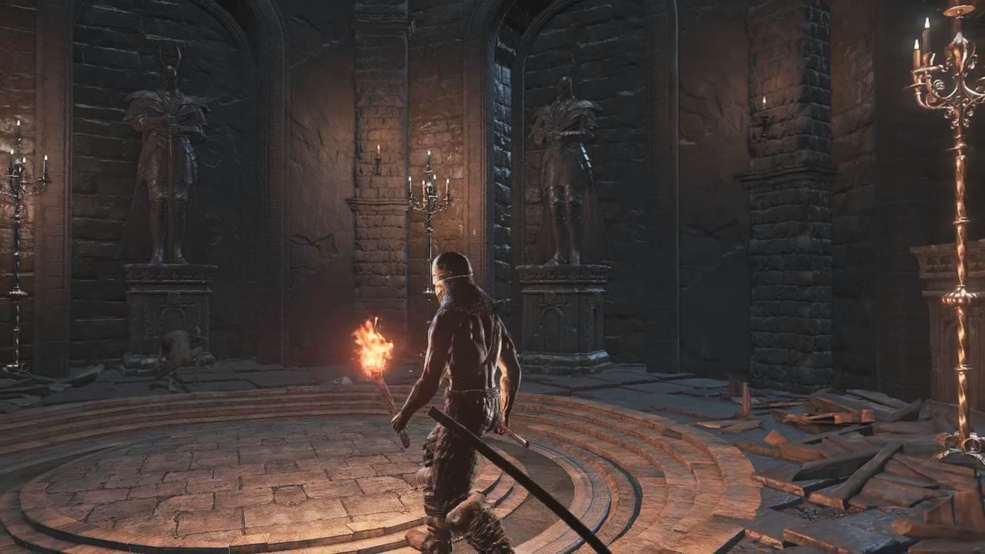 Dark Souls III: The Ringed City Статуи серебряных рыцарей, охраняющих вход к Каасу