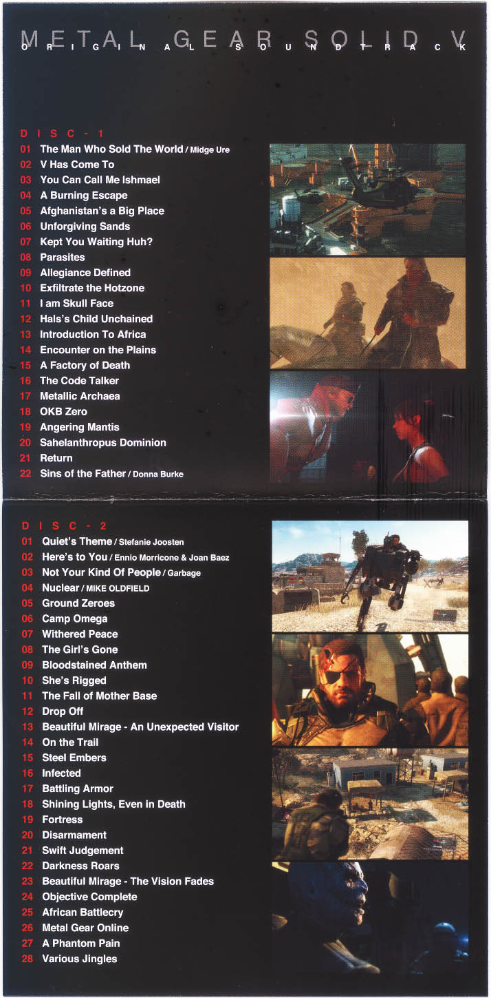 Metal Gear Solid V Original Soundtrack Буклет