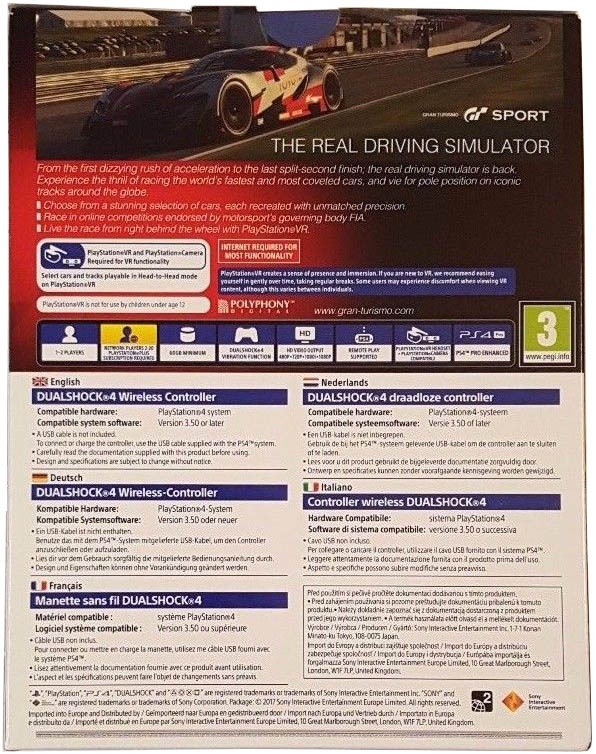 DUALSHOCK 4 Gran Turismo Sport (Limited Editon) и игра Gran Turismo Sport